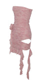 TALULLA RUFFLE SALMON PINK DRAPING MINI DRESS