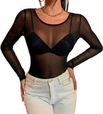 MESH LONG SLEEVE BODYSUIT