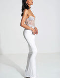 DESTINY WHITE CRYSTAL SATIN GOWN