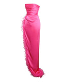 PERRY FUCHSIA FEATHER GOWN