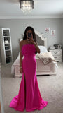 FUCHSIA TWO PIECE FEATHER GOWN