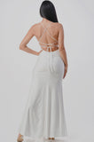 WHITE SATIN GOWN