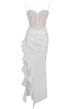 JULIA WHITE LACE CORSET MAXI DRESS