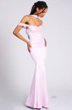 MAUVE HALTER NECK DUCHESS SATIN GOWN