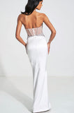 DESTINY WHITE CRYSTAL SATIN GOWN