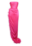 PERRY FUCHSIA FEATHER GOWN