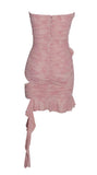 TALULLA RUFFLE SALMON PINK DRAPING MINI DRESS