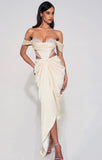 PEARL WHITE LACE SATIN CORSET GOWN