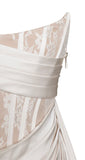 CASSIE WHITE LACE SATIN CORSET GOWN