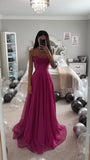 FUCHSIA GLITTERY LACE UP BALL GOWN