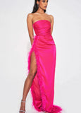 PERRY FUCHSIA FEATHER GOWN