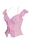 CARLY PINK RUFFLE TOP