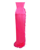 PERRY FUCHSIA FEATHER GOWN