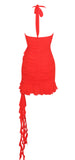 NADIA RED RUFFLE MINI DRESS