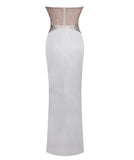 DESTINY WHITE CRYSTAL SATIN GOWN