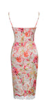 FLORAINNE RED FLORAL PRINT MIDI DRESS