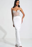 DESTINY WHITE CRYSTAL SATIN GOWN