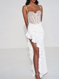 JULIA WHITE LACE CORSET MAXI DRESS