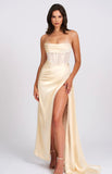 EGG WHITE LINED CORSET GOWN