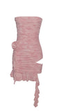 TALULLA RUFFLE SALMON PINK DRAPING MINI DRESS