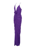 GINA PURPLE DEEP V BACKLESS MAXI DRESS