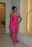 PERRY FUCHSIA FEATHER GOWN