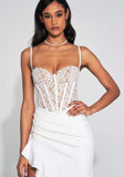 JULIA WHITE LACE CORSET MAXI DRESS