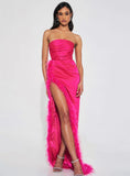 PERRY FUCHSIA FEATHER GOWN