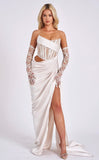 CASSIE WHITE LACE SATIN CORSET GOWN