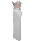 DESTINY WHITE CRYSTAL SATIN GOWN