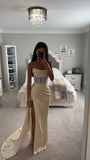 EGG WHITE LINED CORSET GOWN