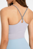 CRISS CROSS BACK SCOOP NECK SPORT CAMI