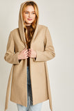 FLEECE BELTED HOODED JACKET