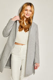 FLEECE BELTED HOODED JACKET