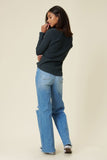 DISTRESSED WIDE LEG JEANS