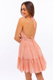 HALTER BABYDOLL TIERED MINI DRESS