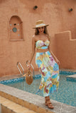 MULTI COLOR TWO PIECE SKIRT SET