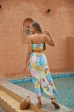 MULTI COLOR TWO PIECE SKIRT SET