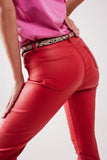 RED MATTE LEATHER PANTS