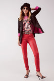 RED MATTE LEATHER PANTS