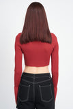 LONG SLEEVE BUTTON UP CROP TOP