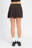 PLEATED HIGH WAIST MINI SKIRT