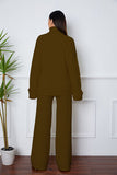 TURTLENECK SHOULDER DROP AND PANTS SWEATER SET