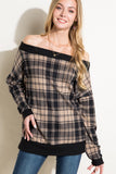 PLAID OFF SHOULDER TOP