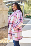 DOUBLE TAKE PLAID BUTTON UP COLLAT COAT