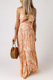 FLORAL STRAPLESS MAXI DRESS