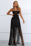 CUT OUT STRAP NECKLINE MAXI DRESS