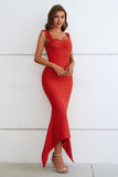 RUCHED SWEETHEART NECKLINE MAXI DRESS