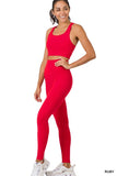 ATHLETIC RACERBACK TANK TOP LEGGINGS SET