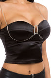 SATIN DIAMOND STRAP TOP